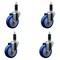 Service Caster 4'' SS Blue Poly Wheel Swivel 1-1/8'' Expanding Stem Caster Set, 4PK SCC-SSEX20S414-PPUB-BLUE-118-4 - alternate 1
